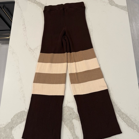 Free People Beach NWT Kami Hooded Sweater Set Womens Small Brown/Cream Oversized - Picture 14 of 15